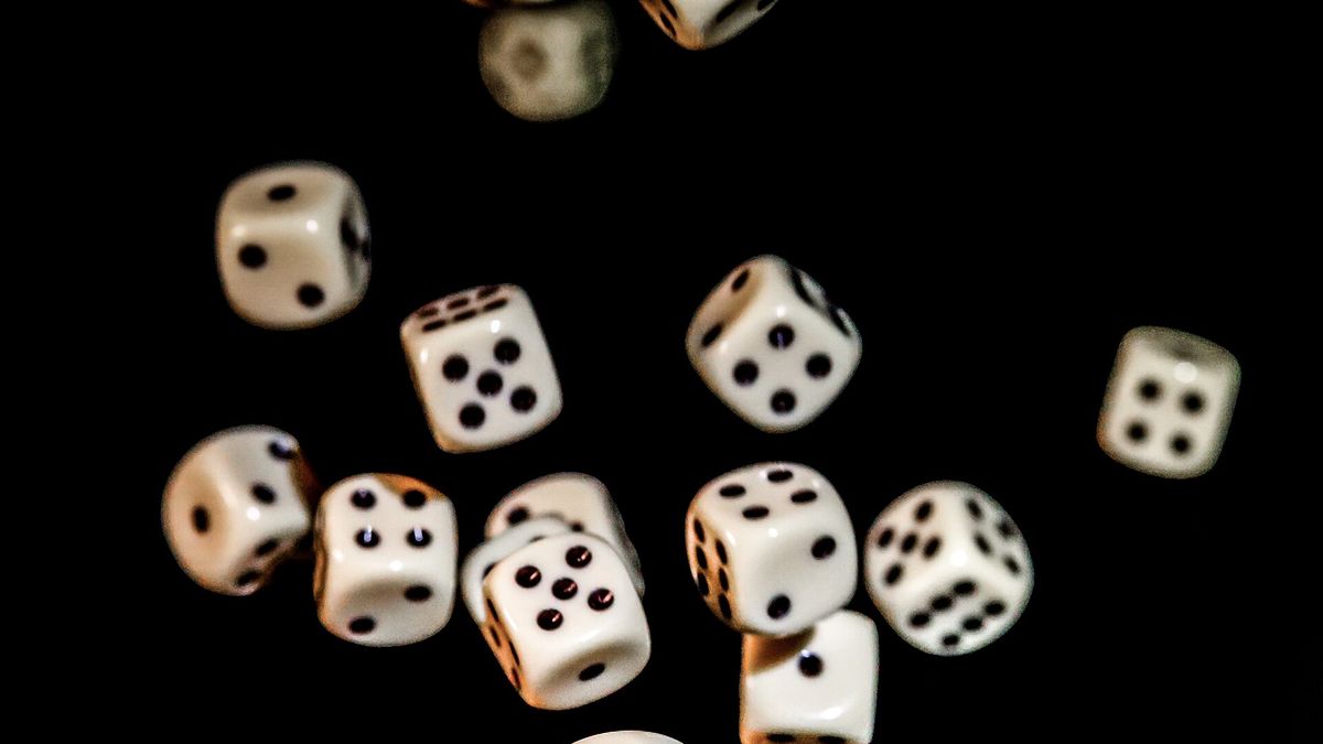 Dice in mid-air